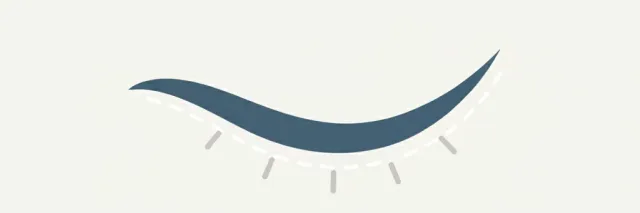 A flat vector illustration of an abstract closed eye with a faint line suggesting consciousness beneath, rendered in muted tones.