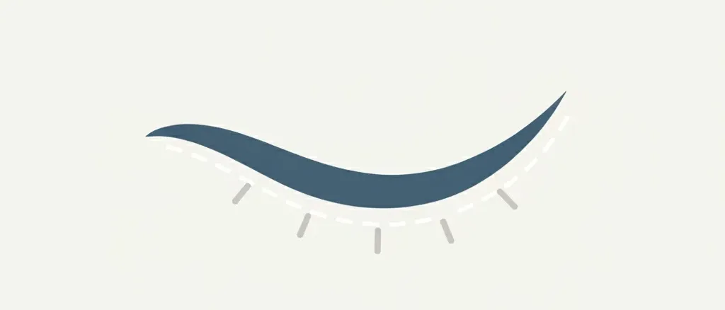 A flat vector illustration of an abstract closed eye with a faint line suggesting consciousness beneath, rendered in muted tones.