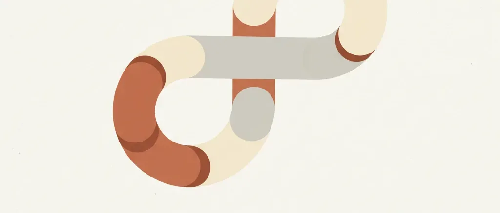 A simple curved shape suggesting an anatomical tube against a muted warm background, flat vector illustration.
