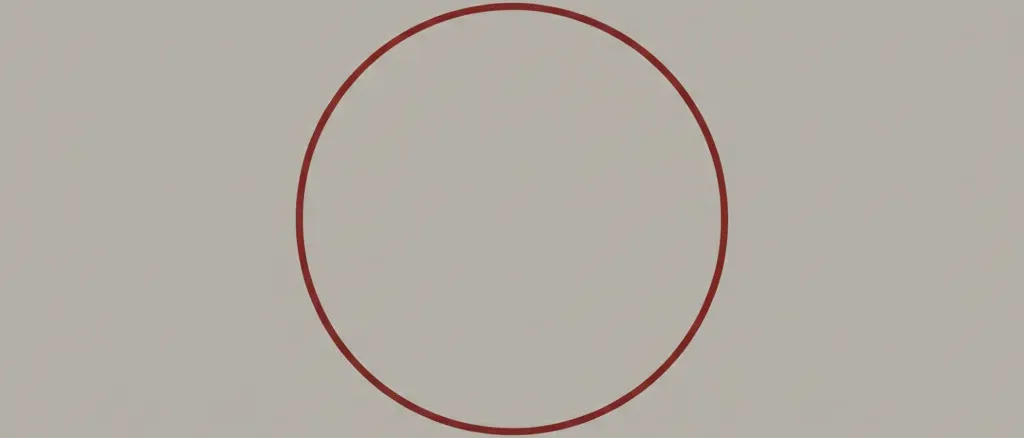 A single delicate red circle on a muted grey background, flat vector illustration suggesting a small vascular dilation.