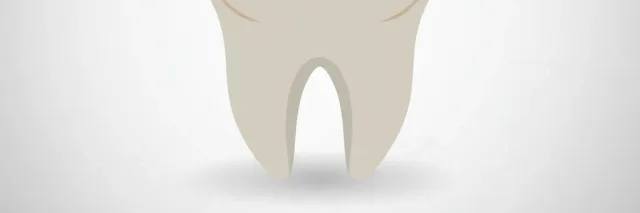 A single molar tooth on a pale surface, flat vector illustration.