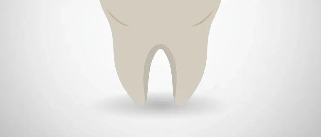 A single molar tooth on a pale surface, flat vector illustration.