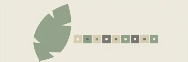 A small calendar showing months accumulating beside a single leaf silhouette, flat vector illustration in muted green and grey tones.