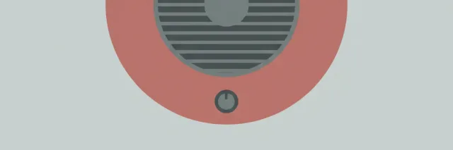 A single round wall-mounted alarm disc viewed head-on against a pale grey-blue background, flat vector illustration.