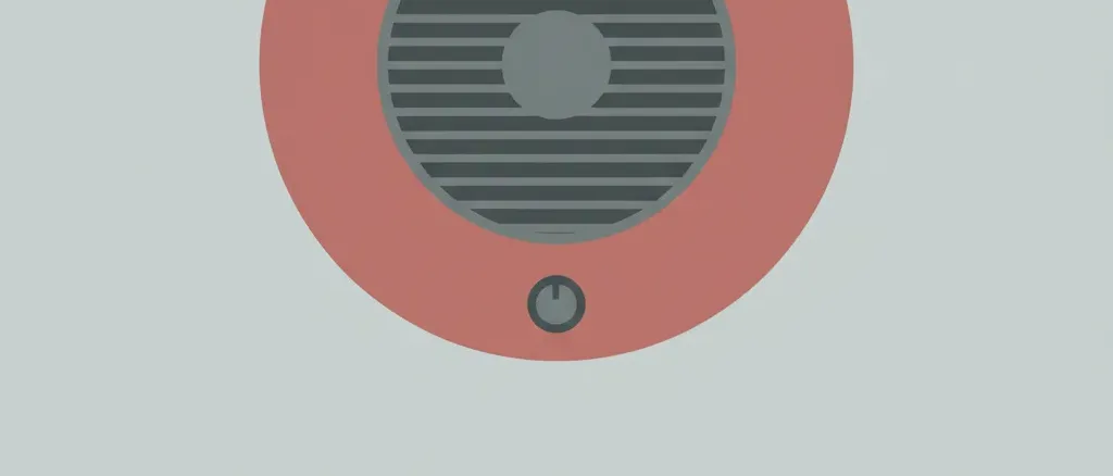 A single round wall-mounted alarm disc viewed head-on against a pale grey-blue background, flat vector illustration.