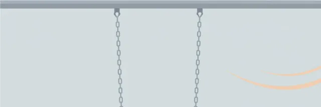 A single small empty swing hanging still against a muted grey-blue sky, flat vector illustration.