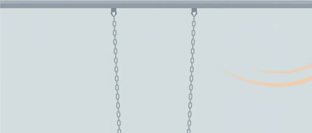 A single small empty swing hanging still against a muted grey-blue sky, flat vector illustration.