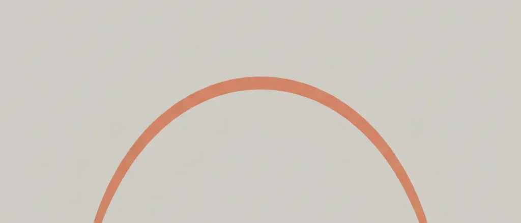 A single curved line bending under invisible weight on a muted warm-grey background, flat vector illustration.