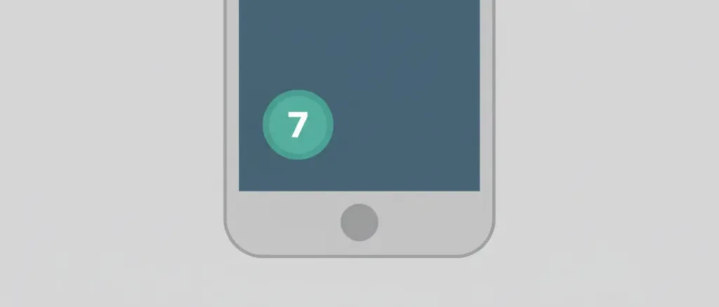 A single phone screen showing unread notification badges, flat vector illustration in muted blue and grey tones, no people visible.
