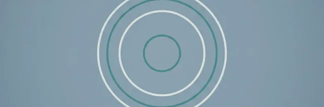 A single pale ripple spreading across a flat grey-blue water surface, flat vector illustration.