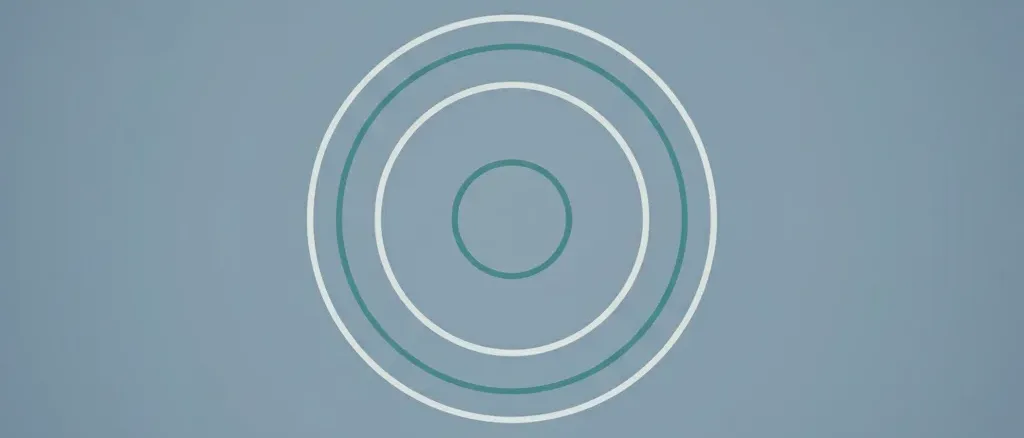 A single pale ripple spreading across a flat grey-blue water surface, flat vector illustration.