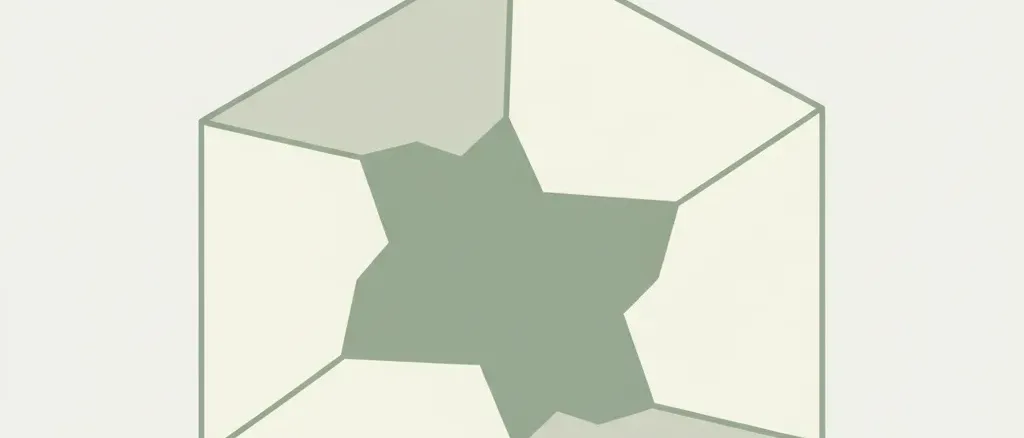 A pale shape with an irregular missing piece on a muted sage-grey background, flat vector illustration suggesting absence.