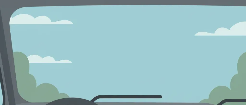 An ambulance steering wheel and dashboard viewed from the driver's seat, flat vector illustration.