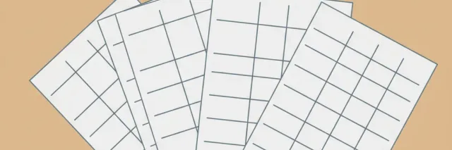 A series of calendar pages fanning out from left to right on a pale surface, flat vector illustration.