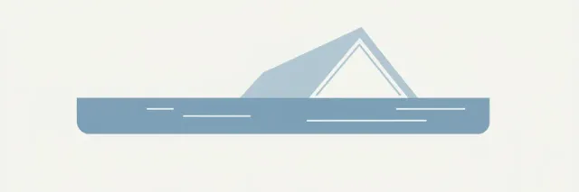 A single stylized water-level line rising against a pale sky with the top of a simple house shape just visible, flat vector illustration in muted blues and grey.