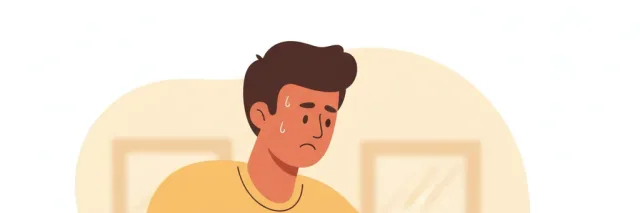 Illustration of hernia risk from heavy lifting, flat editorial vector.