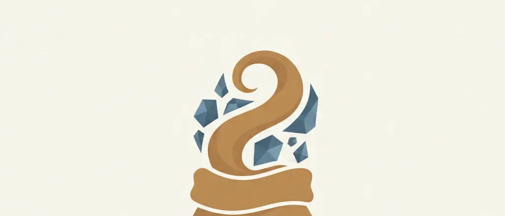 An abstract editorial symbol evoking "Lead-tainted cinnamon pouch", muted two-tone palette, flat vector.