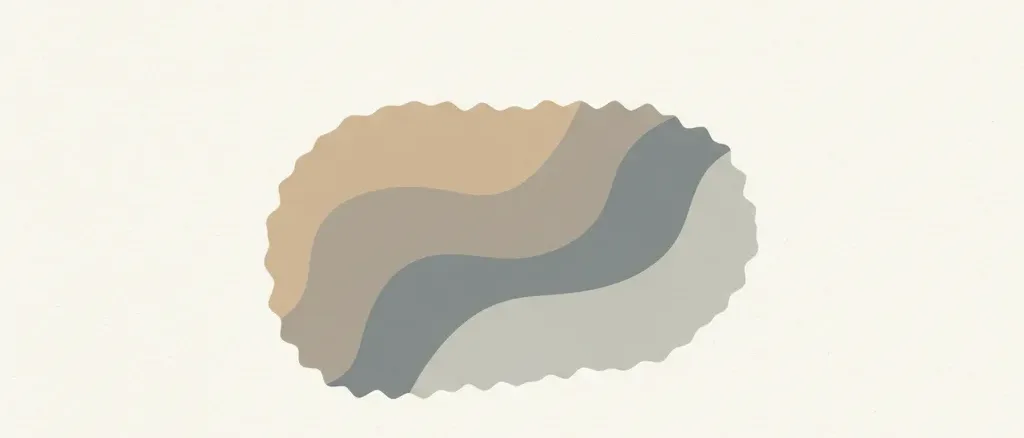 A single pale oblong shape with an uneven boundary on a muted sand background, flat vector illustration.