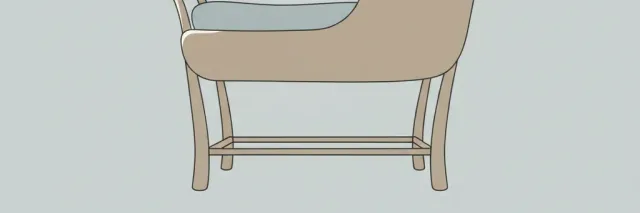 A single pale empty hospital basinet in minimal outline against a muted grey-blue background, flat vector illustration.