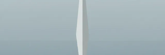 A single pale compass needle pointing north on a muted grey-blue background, flat vector illustration.