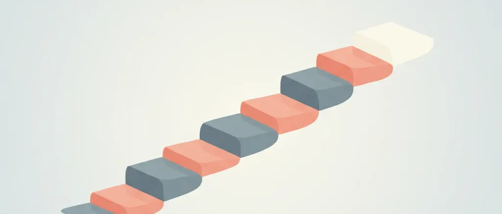 A rising stepped line on a muted grey-blue background, flat vector illustration suggesting gradual escalation.