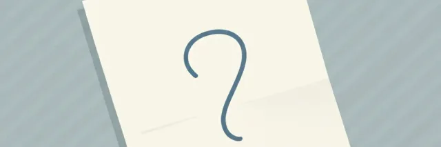 A single folded paper with a handwritten word, resting on a plain surface, flat vector illustration in muted tones.