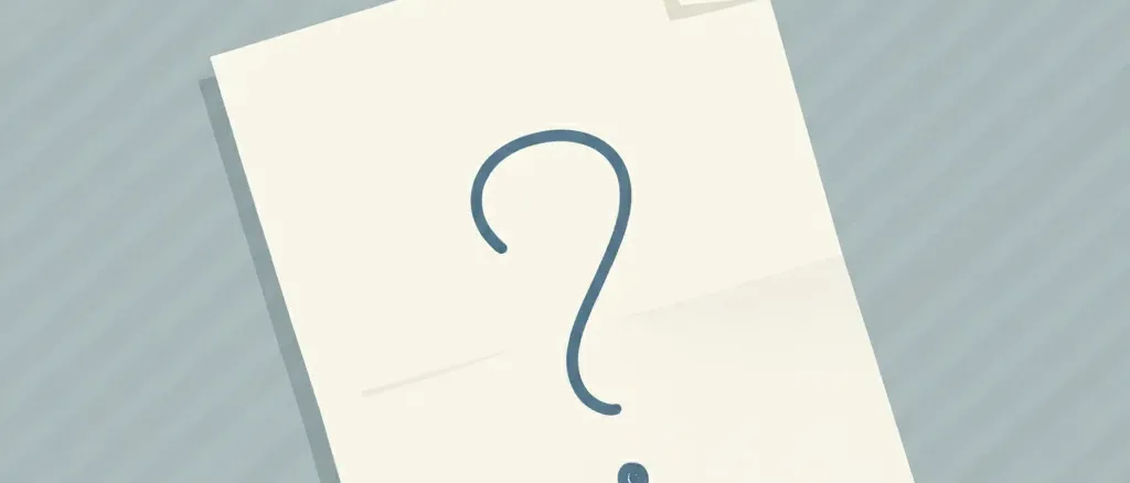A single folded paper with a handwritten word, resting on a plain surface, flat vector illustration in muted tones.