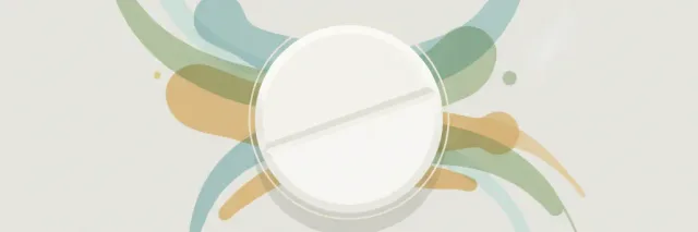 A single white pill resting on a pale muted surface, flat vector illustration.