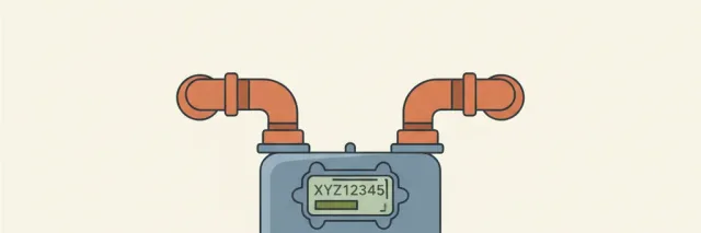 A single residential gas meter mounted on an exterior wall, flat vector illustration.