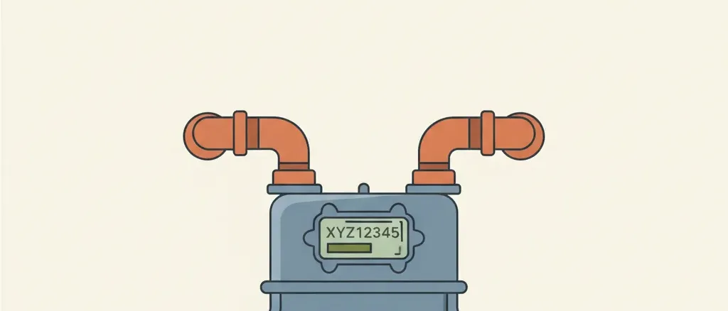 A single residential gas meter mounted on an exterior wall, flat vector illustration.
