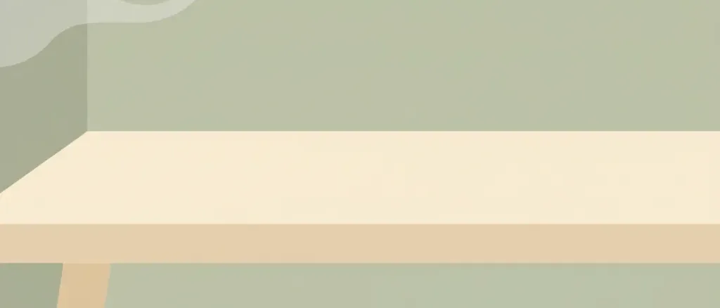 Two faint wisps of pale grey smoke drifting across a minimalist domestic interior, flat vector illustration.
