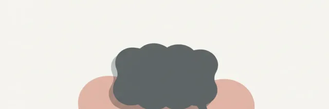 A pair of speech bubbles, one muted and one bright, on a plain background, flat vector illustration.