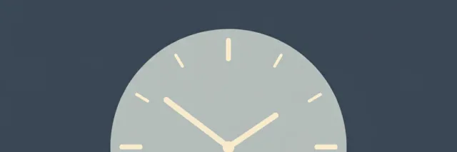 A single dimmed bedside clock showing late hours against a muted navy background, flat vector illustration.