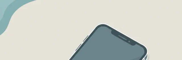 A single smartphone lying face-down on a plain surface, its screen dark, flat vector illustration in muted blue-grey tones.
