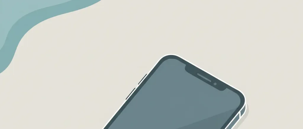 A single smartphone lying face-down on a plain surface, its screen dark, flat vector illustration in muted blue-grey tones.