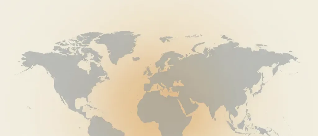 A simplified world map with a heat-spot over South Asia and Africa, a water bottle and fork, flat vector illustration.