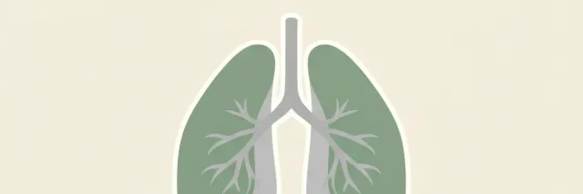A single muted lung-shaped leaf on a pale neutral background, flat vector illustration.