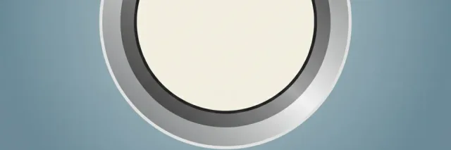 A pressure gauge with no visible needle, set against a muted blue-grey background, flat vector illustration.