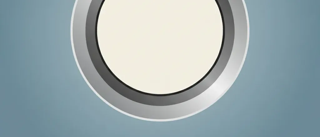 A pressure gauge with no visible needle, set against a muted blue-grey background, flat vector illustration.