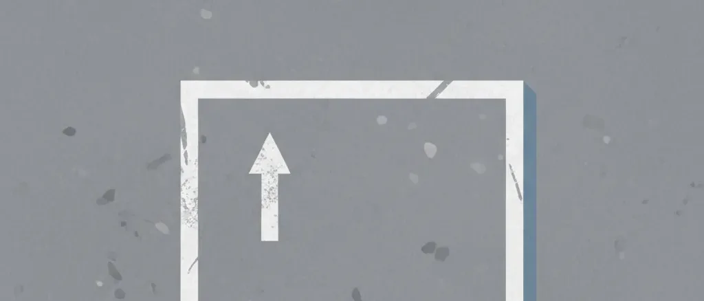 An empty parking spot marked by faded paint lines on grey asphalt, flat vector illustration, muted tones.