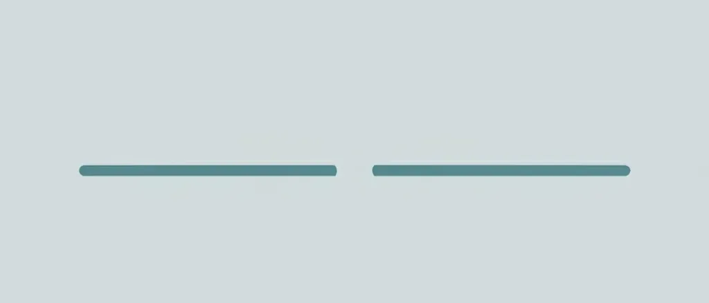 A single thin horizontal line with one small missing segment against a muted grey-blue background, flat vector illustration.